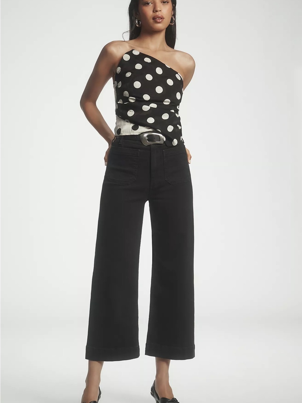 Anthropologie Maeve The Colette High-Rise Crop Wide-Leg Jeans